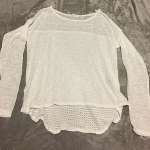 Textured white sweater